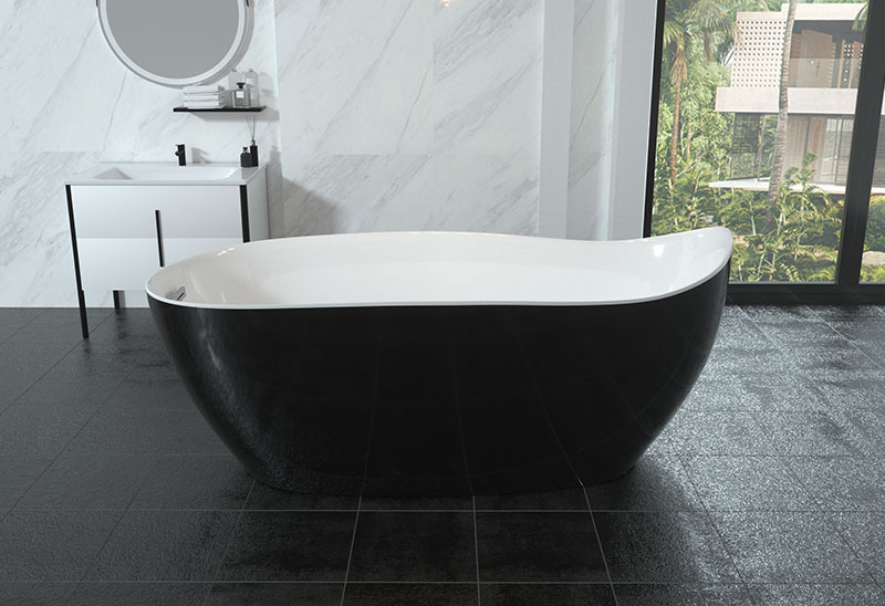 LXIX Inch Dark Blue Free Standing Soaking Tub