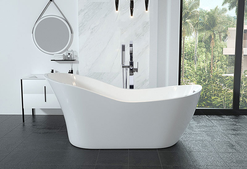 LXVII inch White Acrylic Freestanding Bathtub