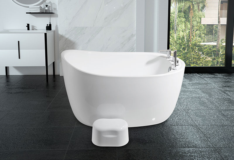 LII Inch Small amplitudo Bathroom Freestanding Bibula Tub