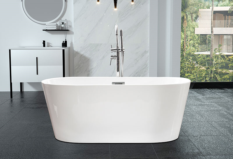 53 59 inch Small Freestanding Acrylic Bathtub