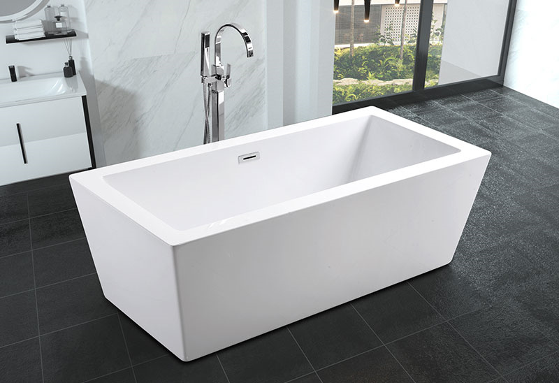 59 67 Inch Acrylic Freestanding Bathtub Square