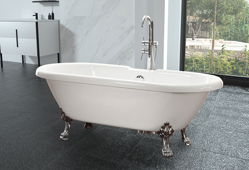 59 inch Classical Acrylic Clawfoot Bathtub