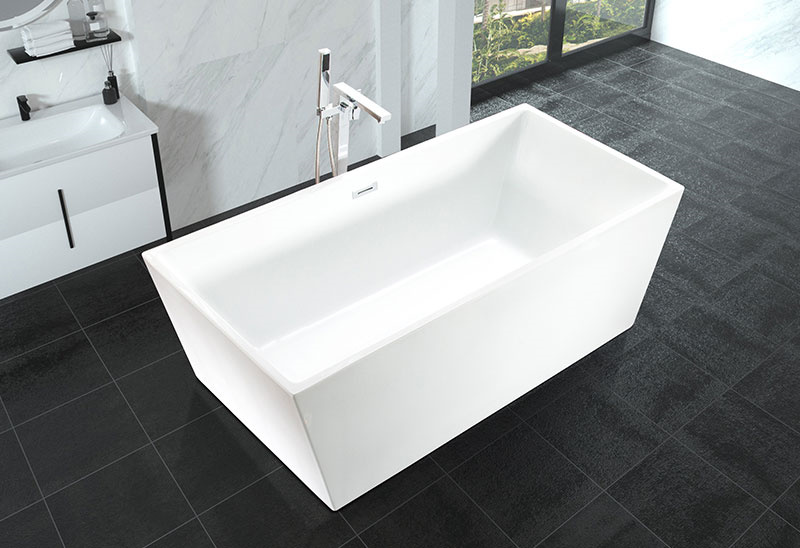 60 67 inch Acrylic Square Freestanding Mobile Bathtub