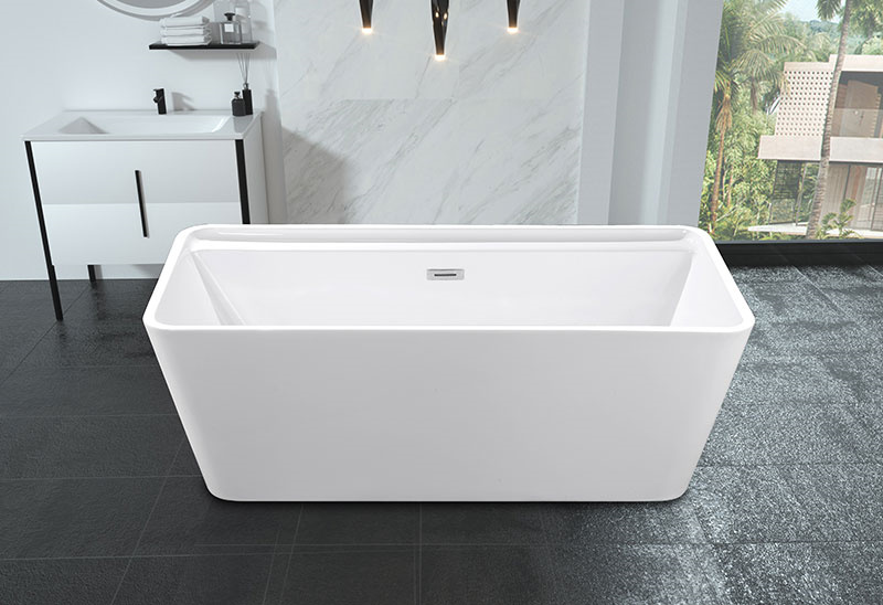 67 Inch Mobile Square Freestanding Bathtub Acrylic