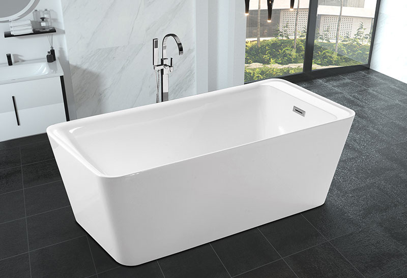 LXVII Inch Square Acrylic Freestanding Bathtubs