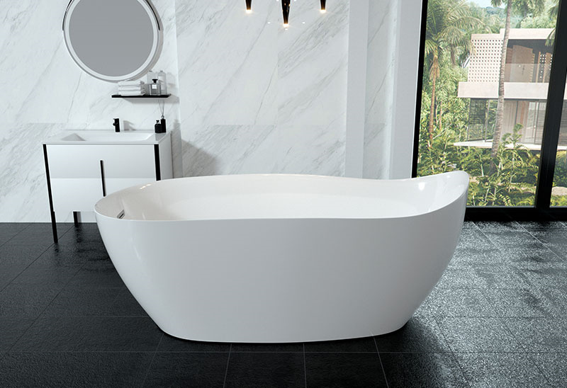 LXIX Inch Large Freestanding Acrylic Bibula Bath Tub