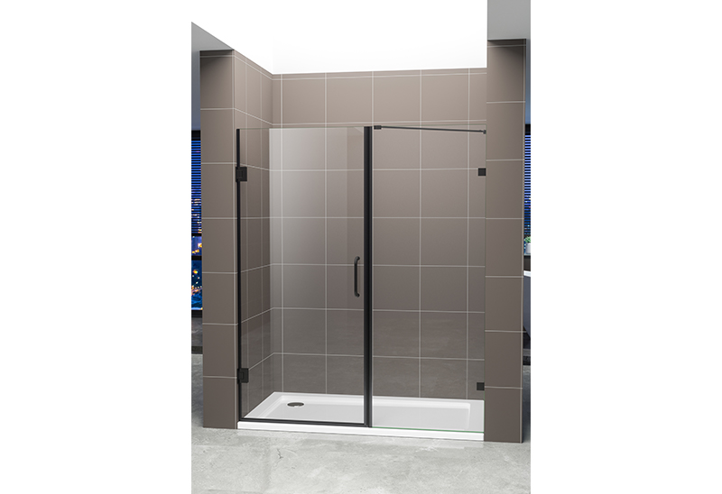 A2443-2 Matt Black 8/10mm Glass Shower Screen