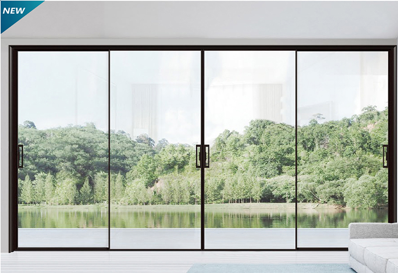 A2828 Matt Black 8mm Two Moving Glass Screen (French Door)